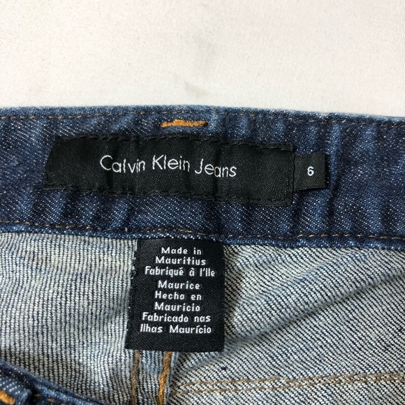 Calvin Klein Jeans Women’s Cotton Blend Mid Rise Lean Bootcut Dark Wash Jeans 6 - Picture 9 of 16